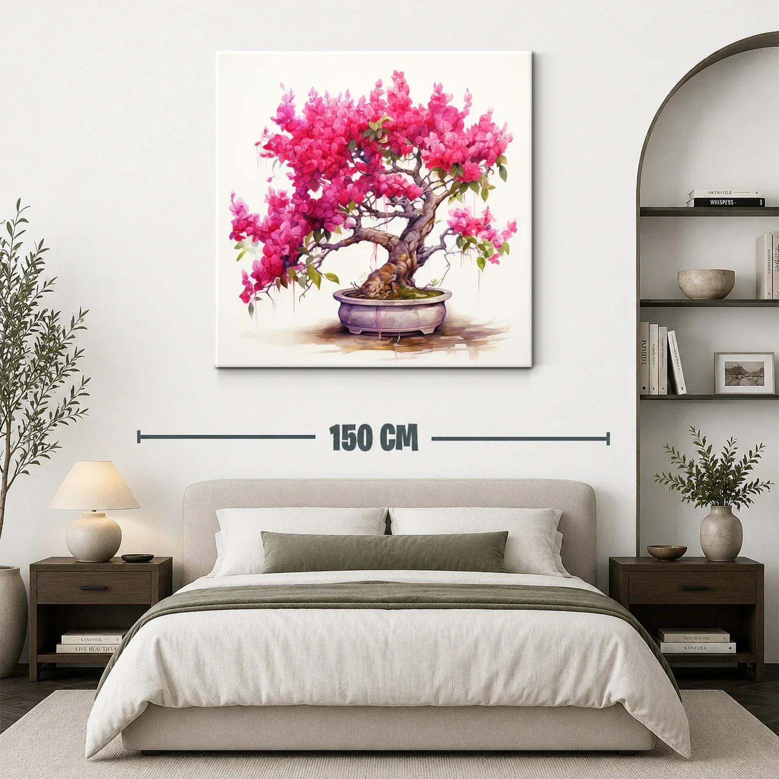 Bonsái con flores vibrantes en tonos rosas y verdes — miniatura 3