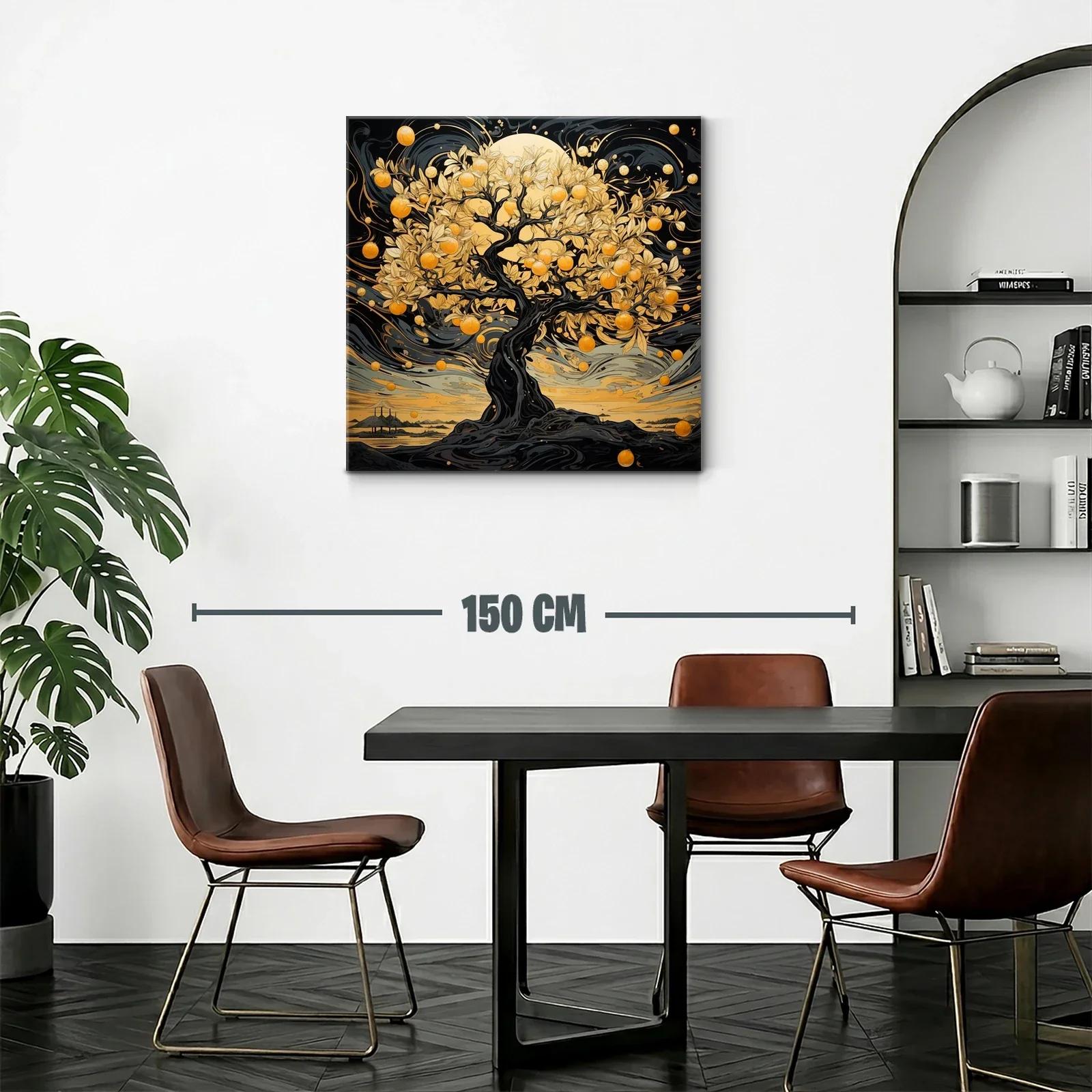 Árbol dorado brillante con frutos en paisaje onírico — miniatura 2