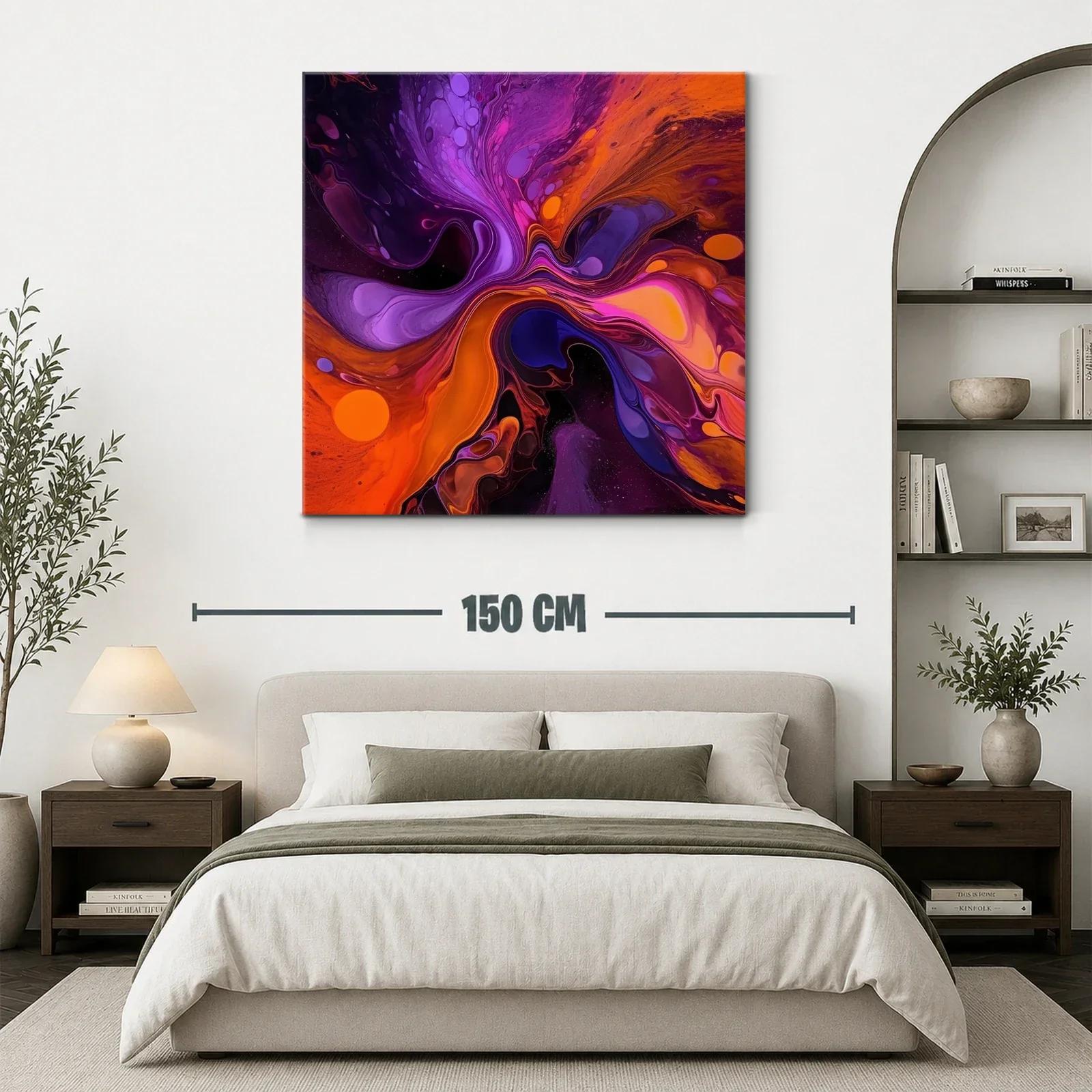 Explosión abstracta en tonos morados y naranjas vibrantes — miniatura 3