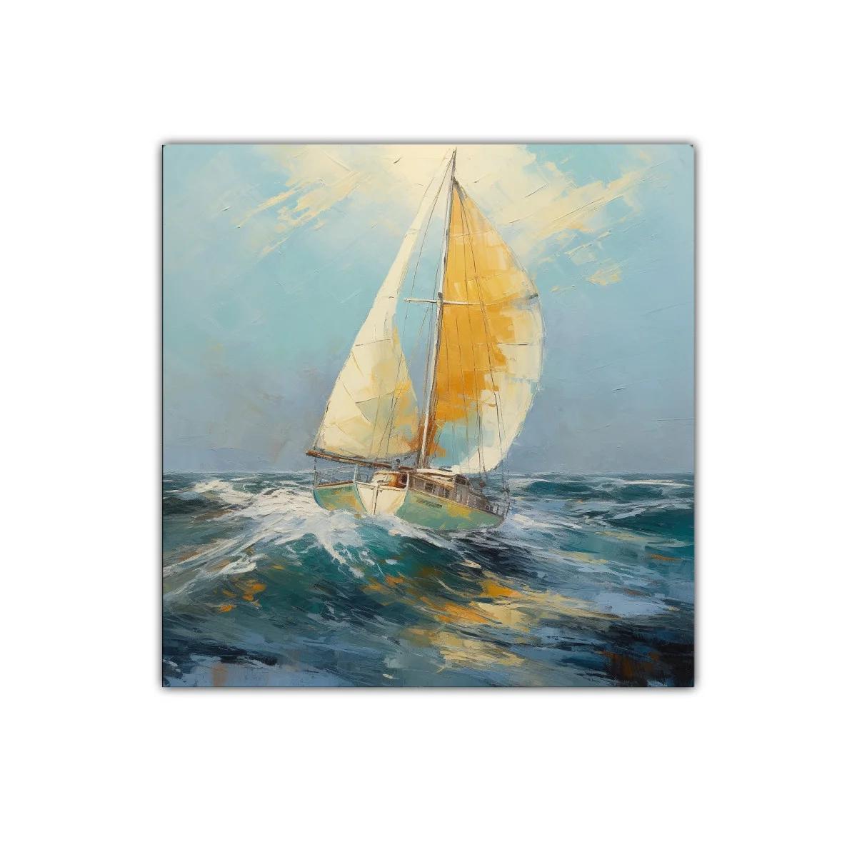 Velero navegando entre olas al viento marino — imagen principal