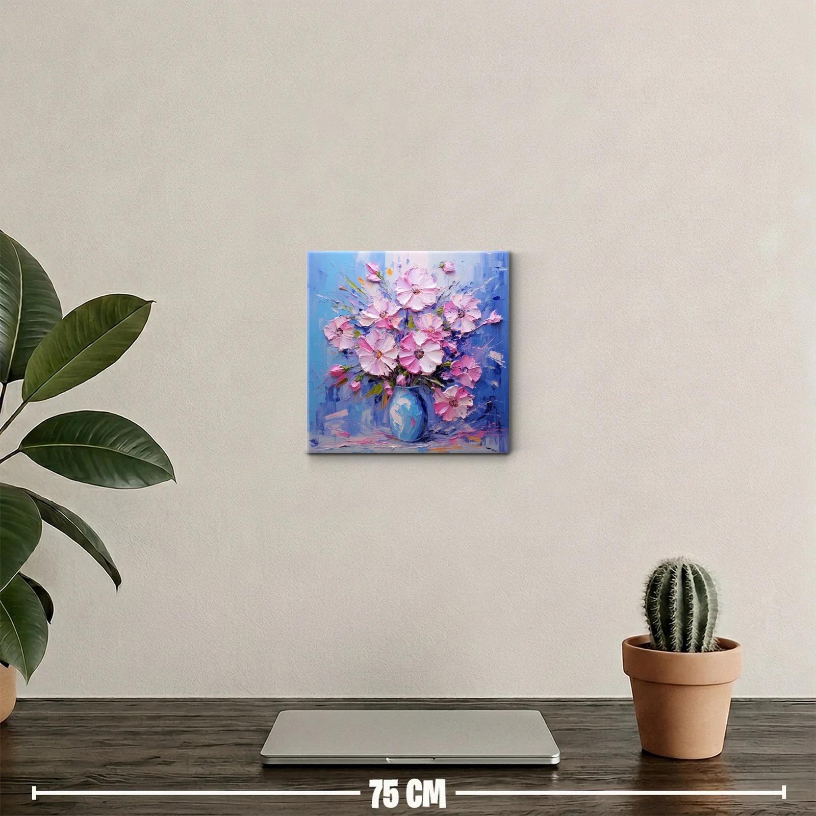 Hermoso ramo floral en tonos rosas y azules brillantes — miniatura 2