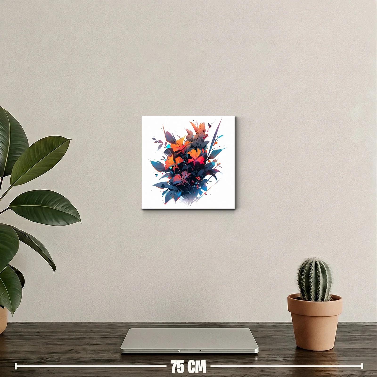 Decorativo ramo floral vibrante con tonos cálidos y fríos — miniatura 2