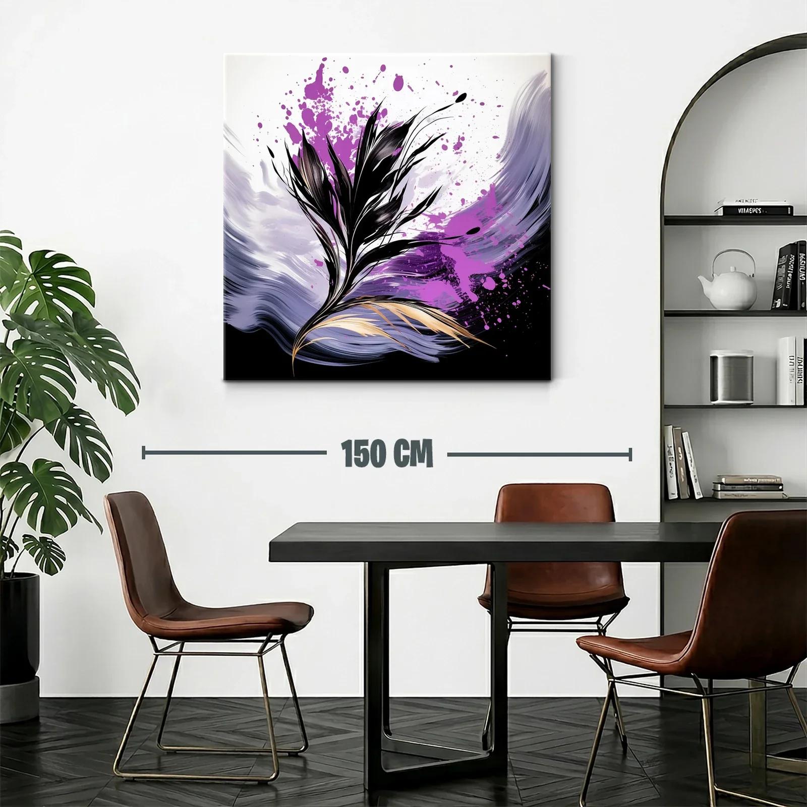 Elegancia floral con dinamismo en tonos púrpura y negro — miniatura 2