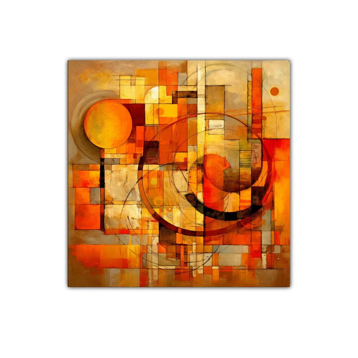 Composición geométrica con tonos cálidos y naranjas vibrantes — imagen principal