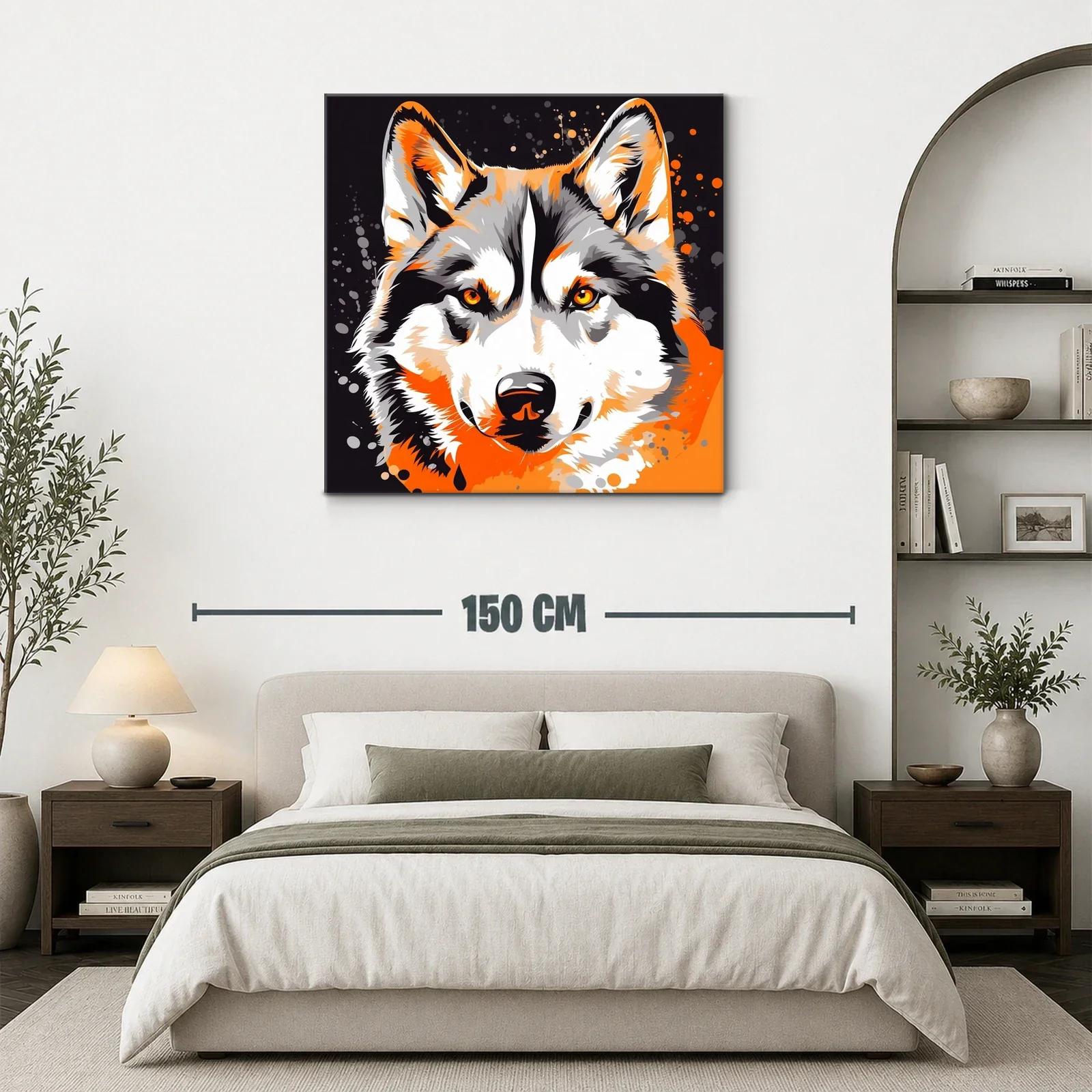 Retrato vibrante de lobo con tonos cálidos y energía dinámica — miniatura 3