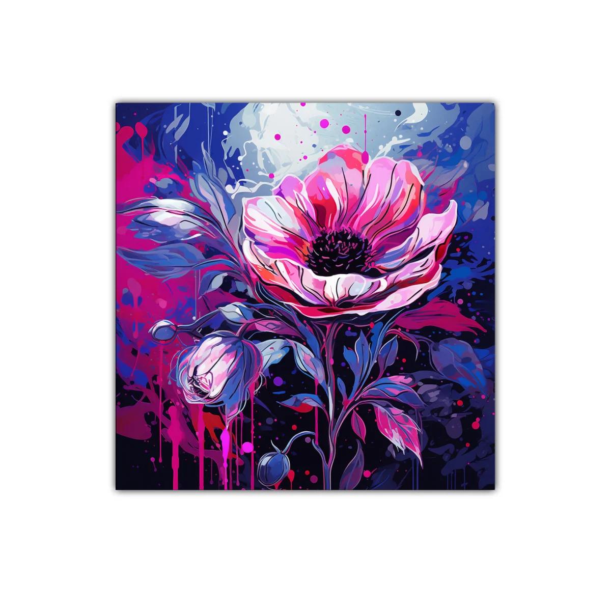 Flor vibrante con tonos rosa y azul para decorar espacios