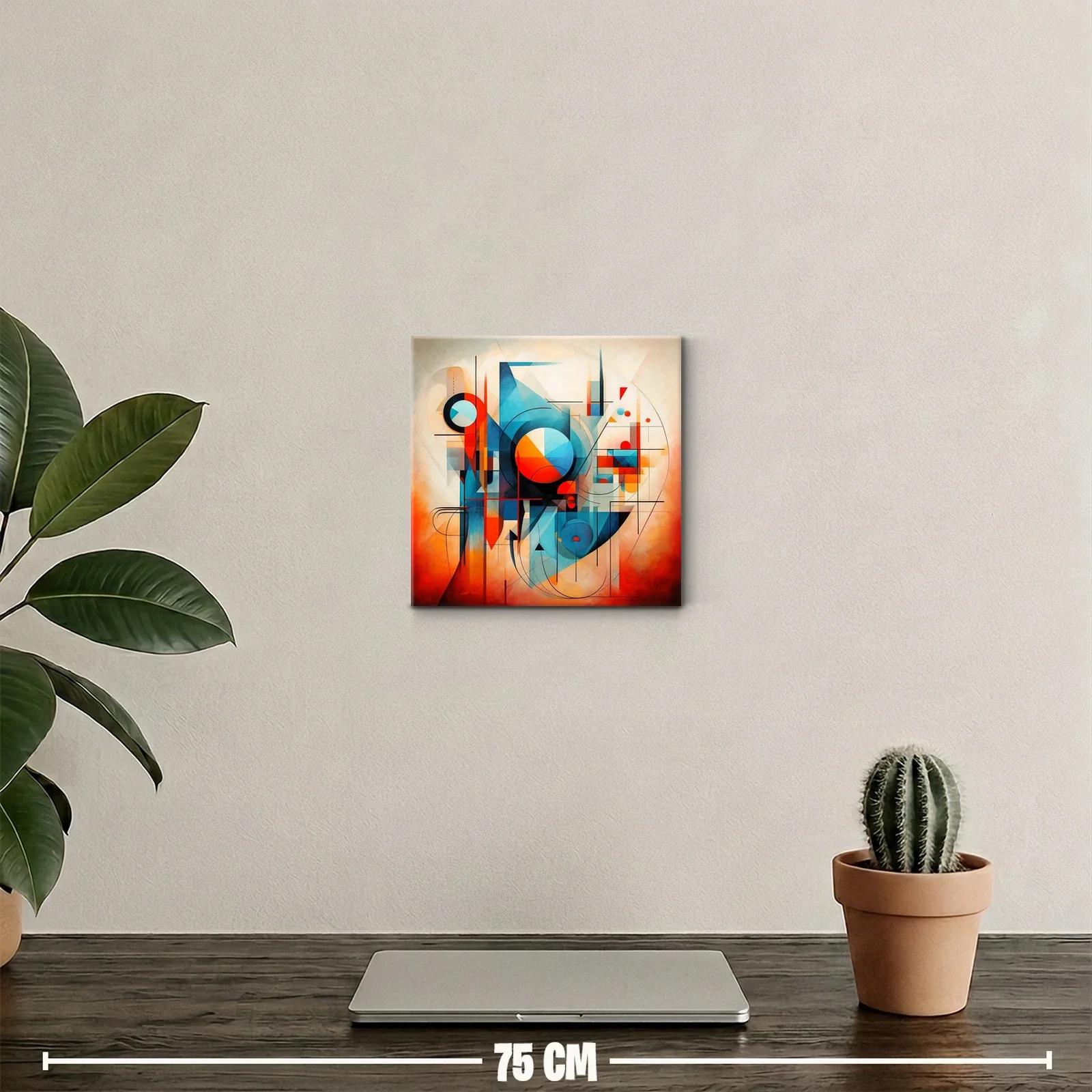 Composición geométrica vibrante con tonos cálidos y fríos — miniatura 2