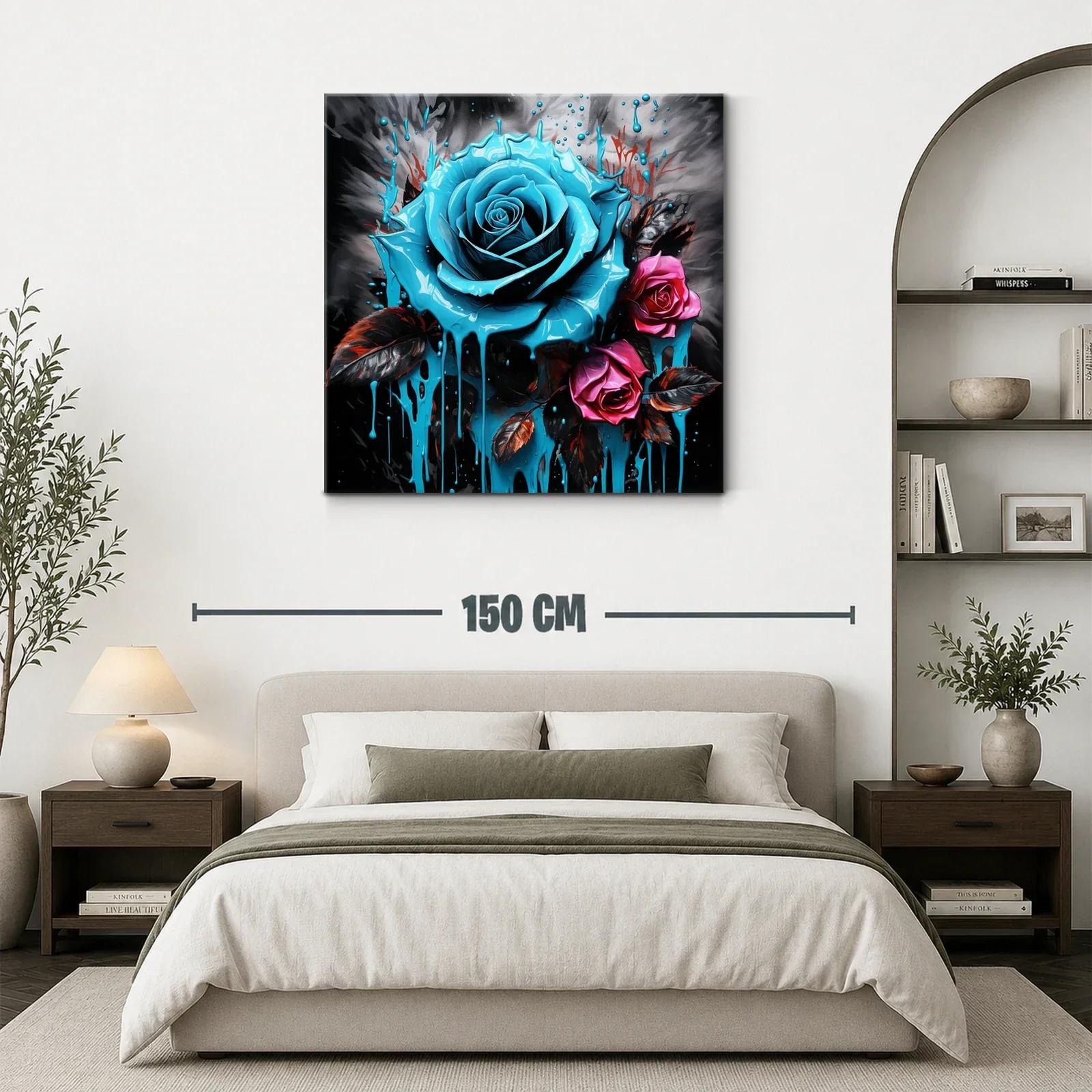 Rosas vibrantes con efecto pintura líquida en tonos intensos — miniatura 3