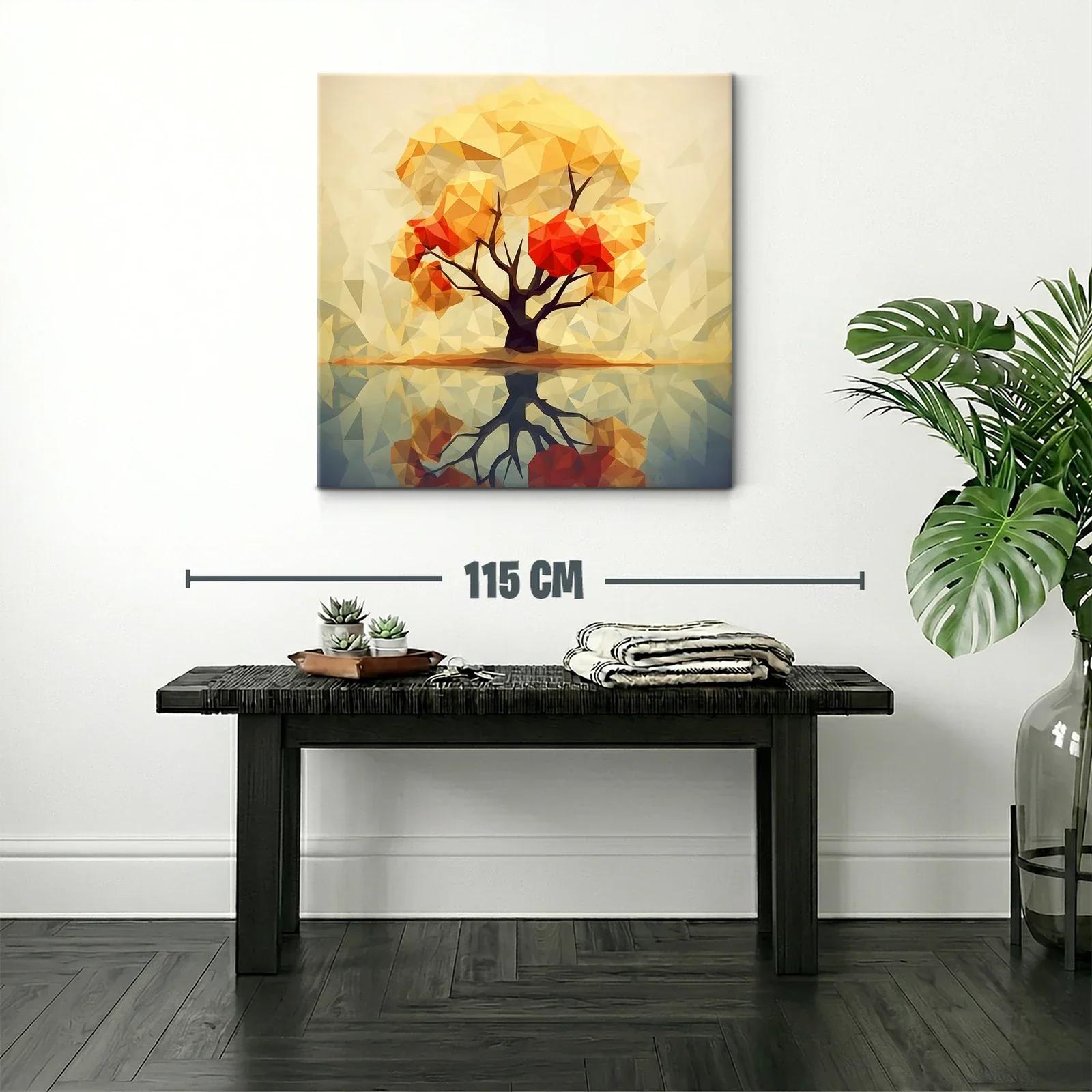 Árbol abstracto con tonos cálidos y reflejo sereno — miniatura 2