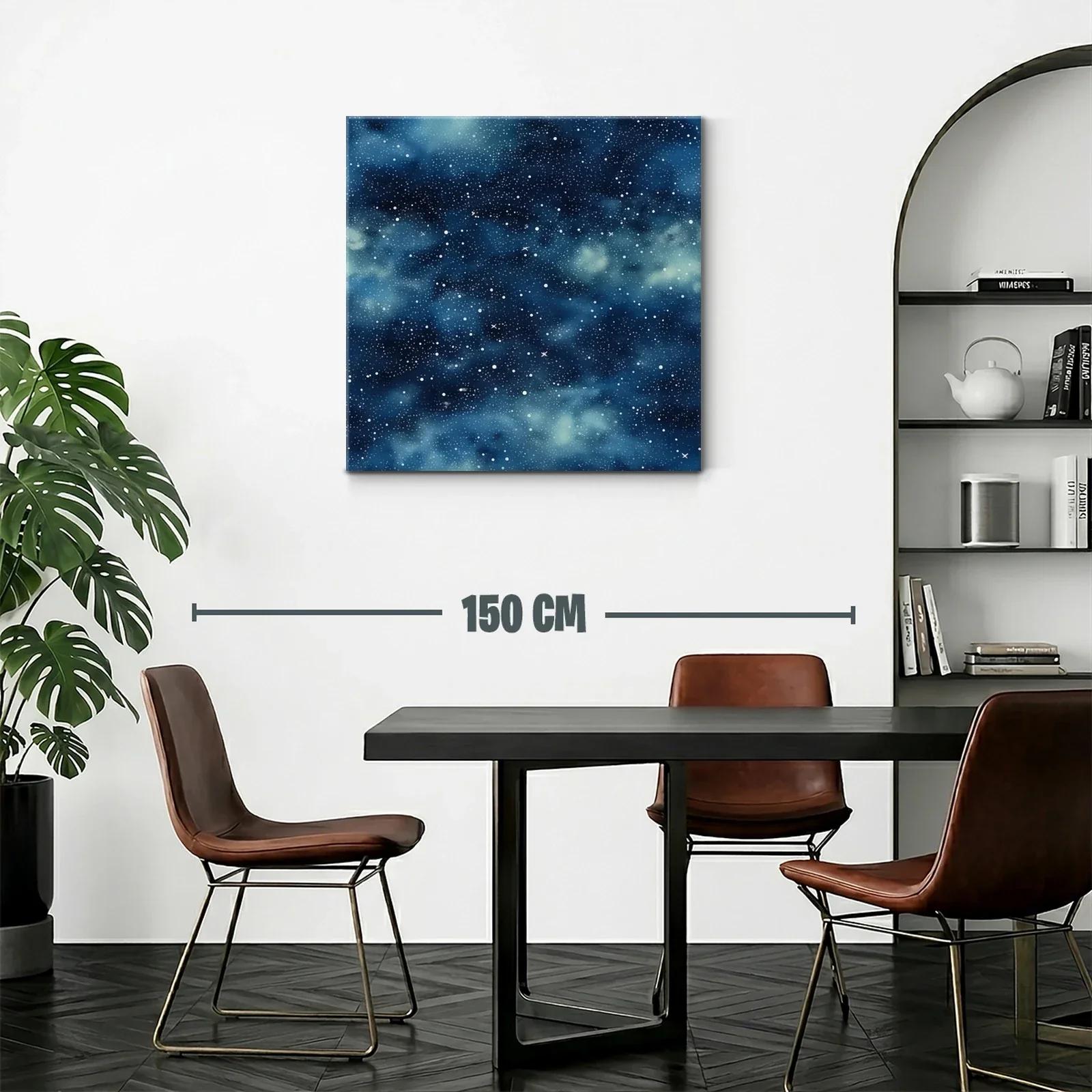 Cuadro abstracto con cielo estrellado en tonos azules — miniatura 2