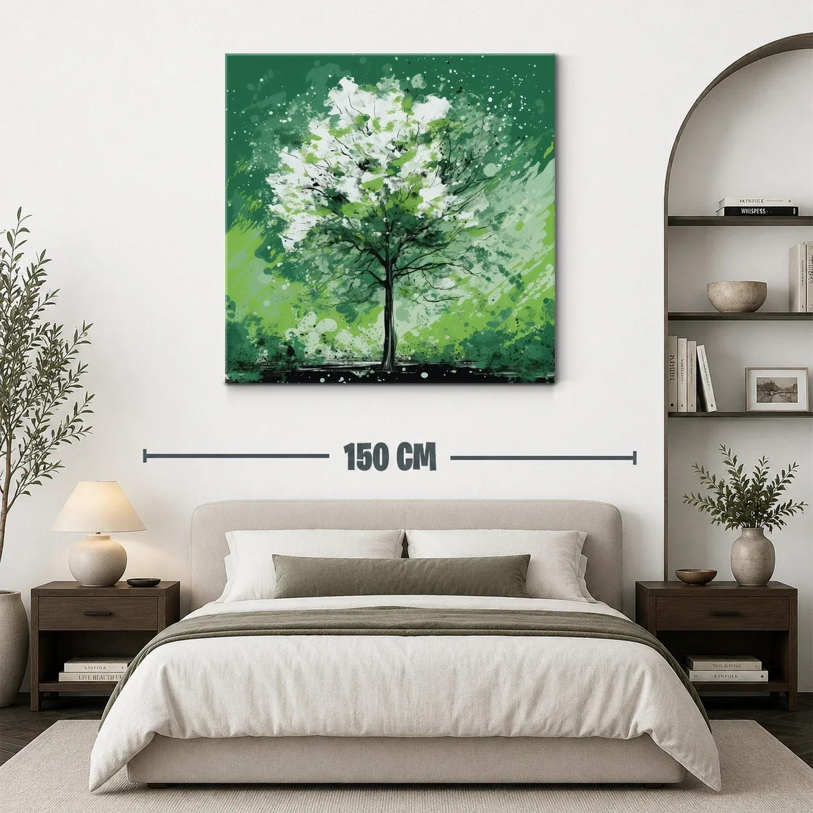 Árbol vibrante en tonos verdes y blancos — miniatura 3