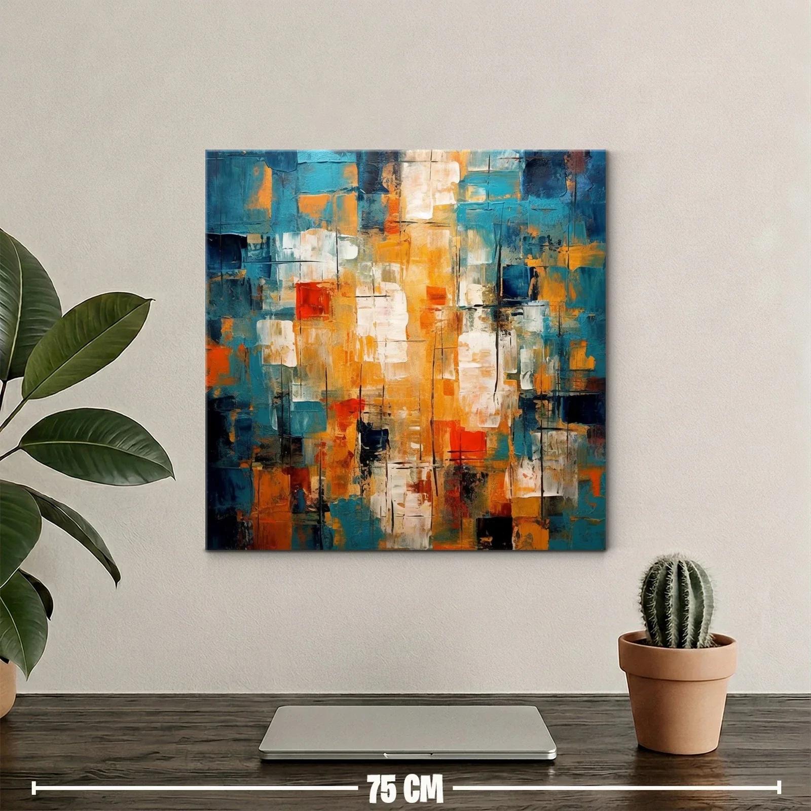 Cuadro abstracto con juego de luces y contrastes cálidos — miniatura 2
