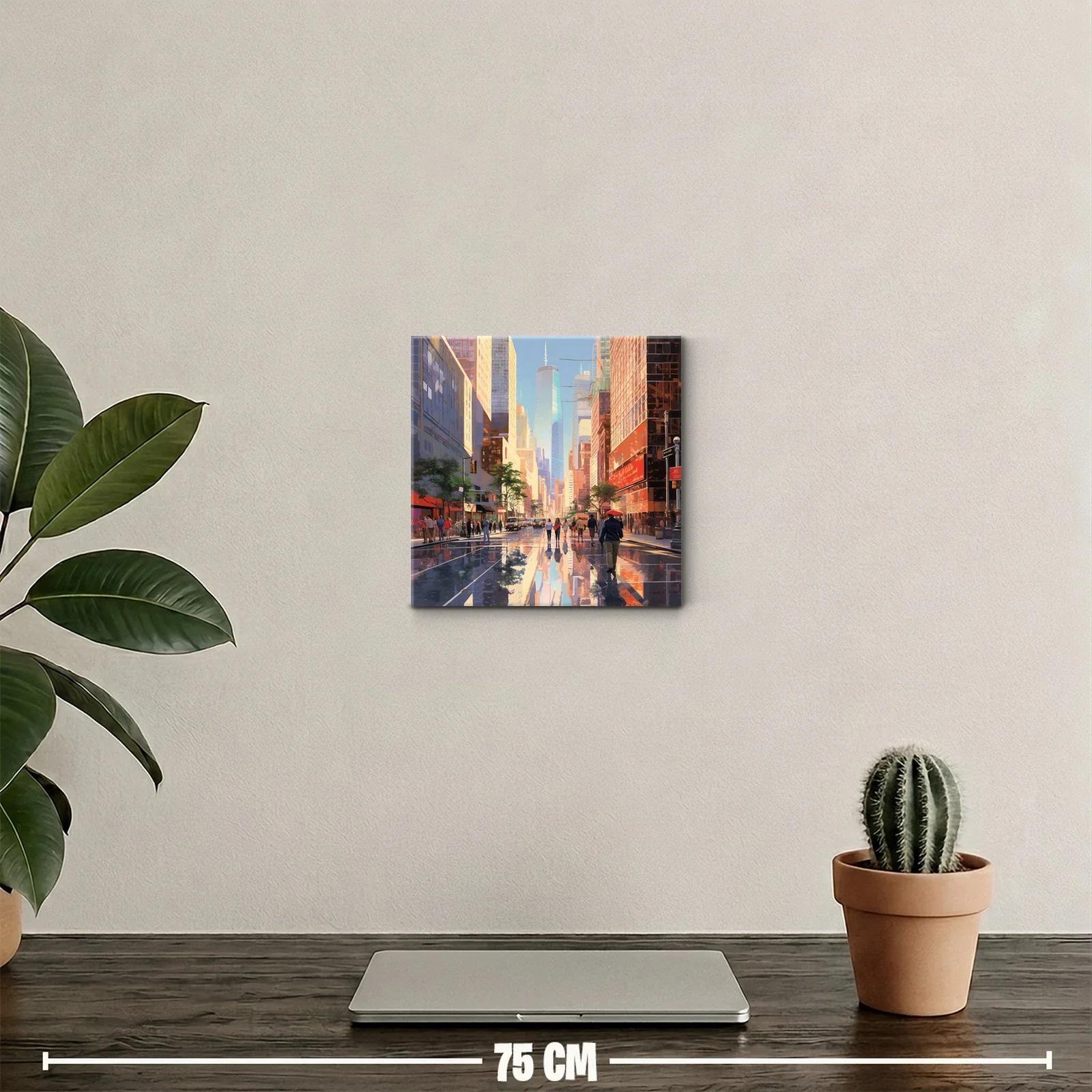 Atardecer urbano con reflejos vibrantes en ciudad moderna — miniatura 2