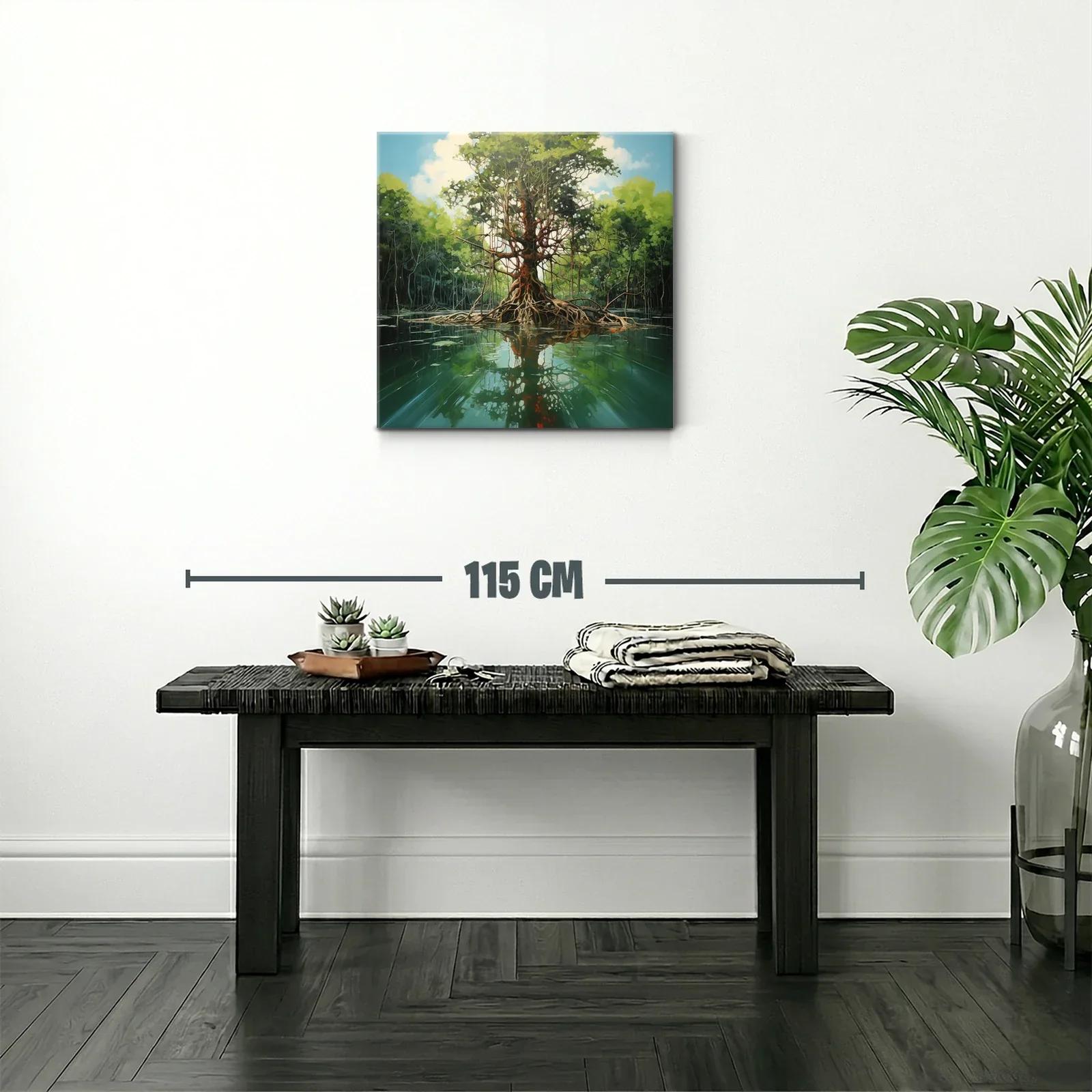 Árbol majestuoso reflejado en aguas tranquilas — miniatura 2