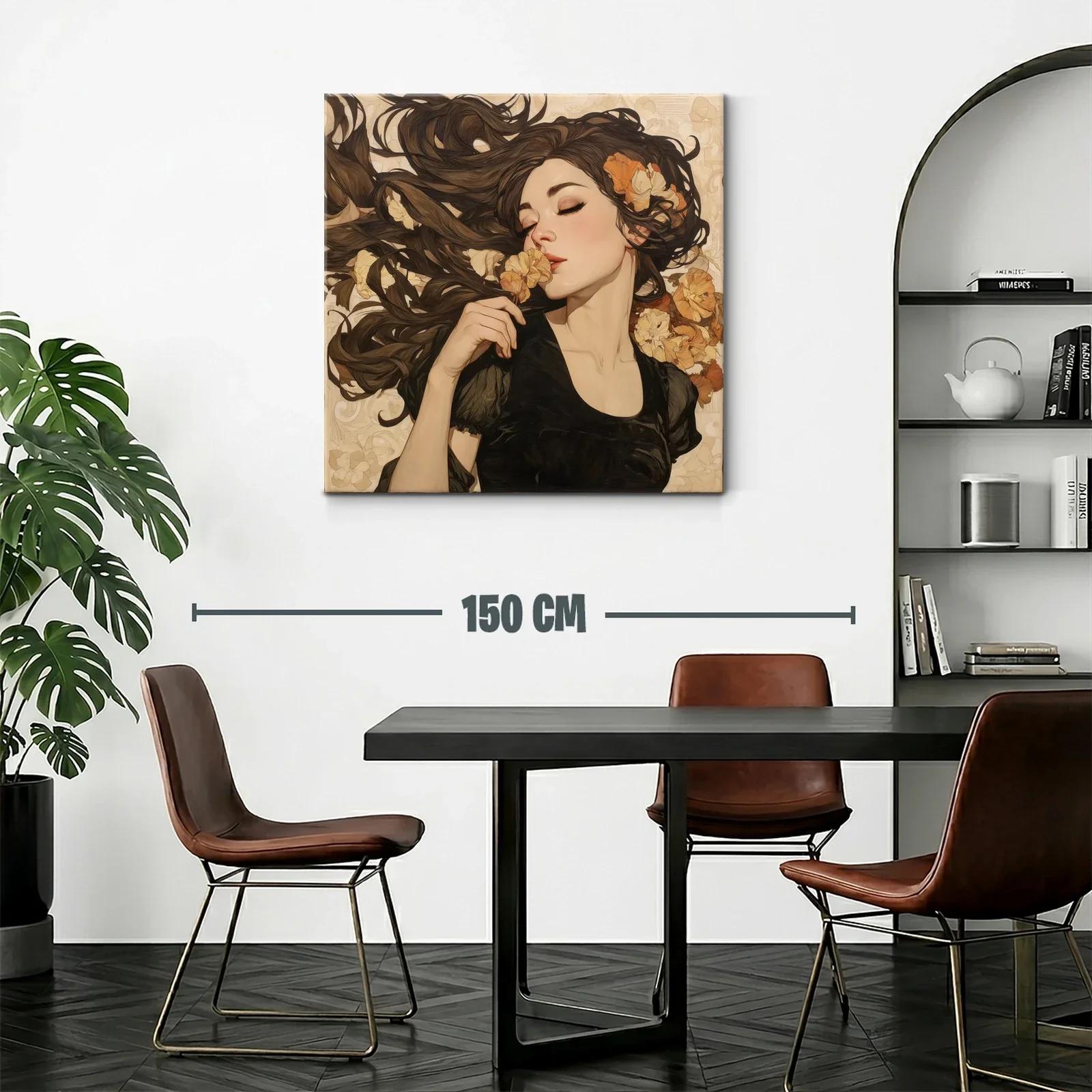 Retrato femenino con flores y melena al viento — miniatura 2