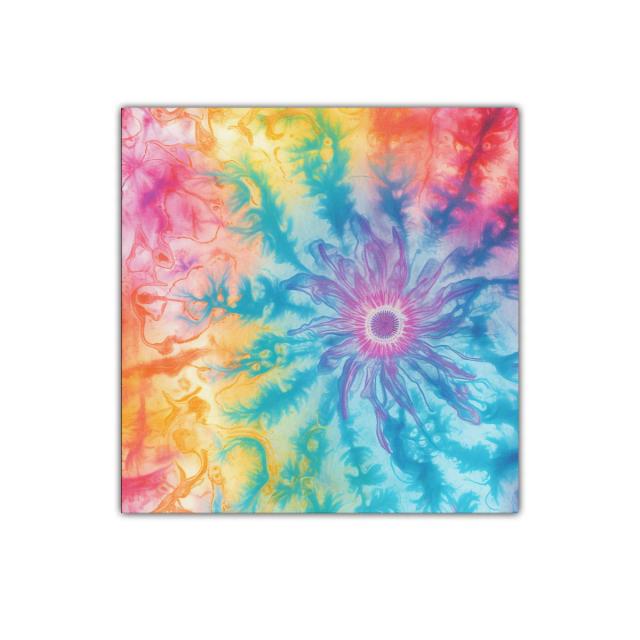 Cuadro decorativo con patrón floral psicodélico y colores vibrantes