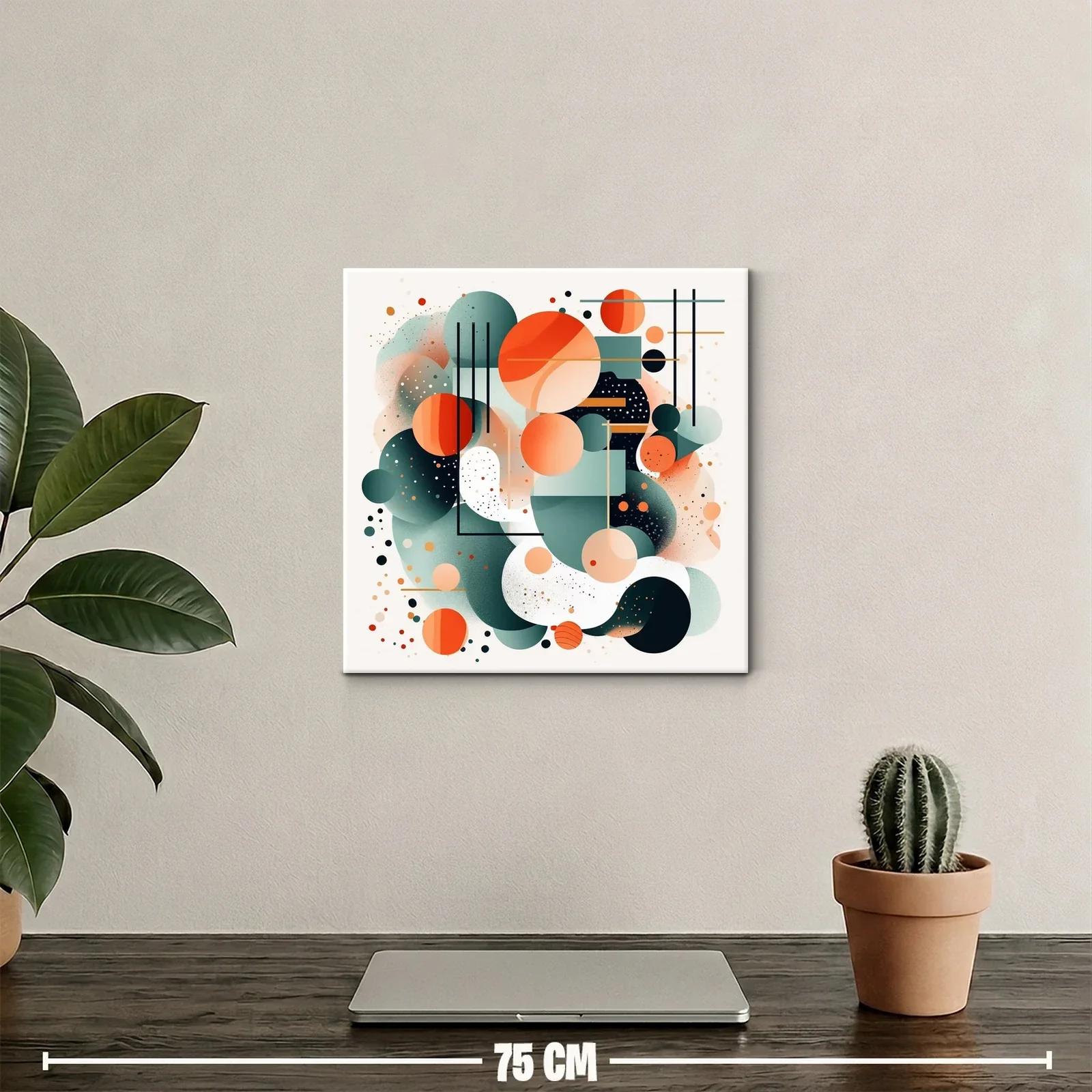 Composición abstracta con círculos y líneas en tonos cálidos — miniatura 2