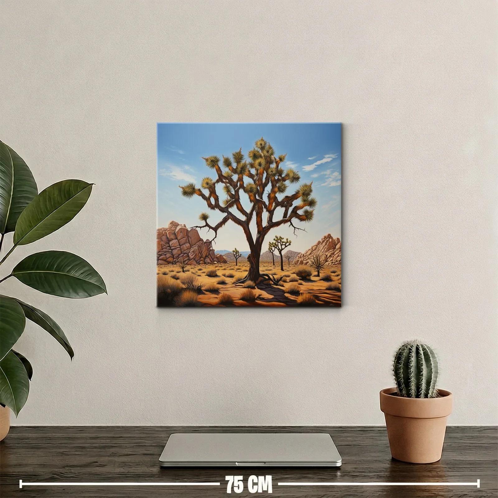 Árbol desértico en paisaje rocoso al atardecer — miniatura 2