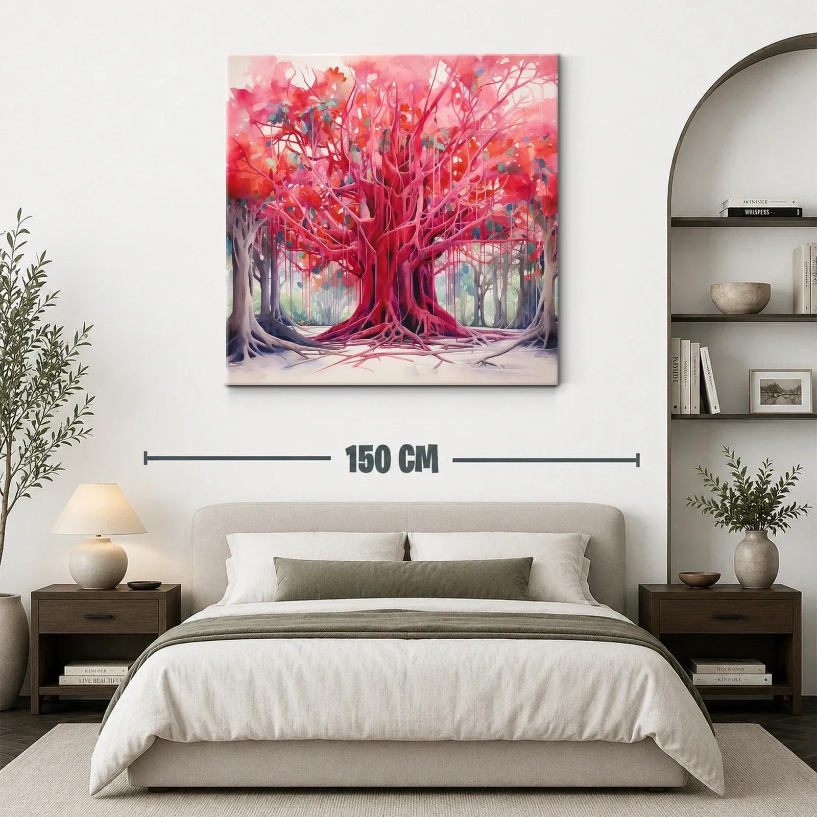 Impresionante árbol rojo en un bosque vibrante — miniatura 3