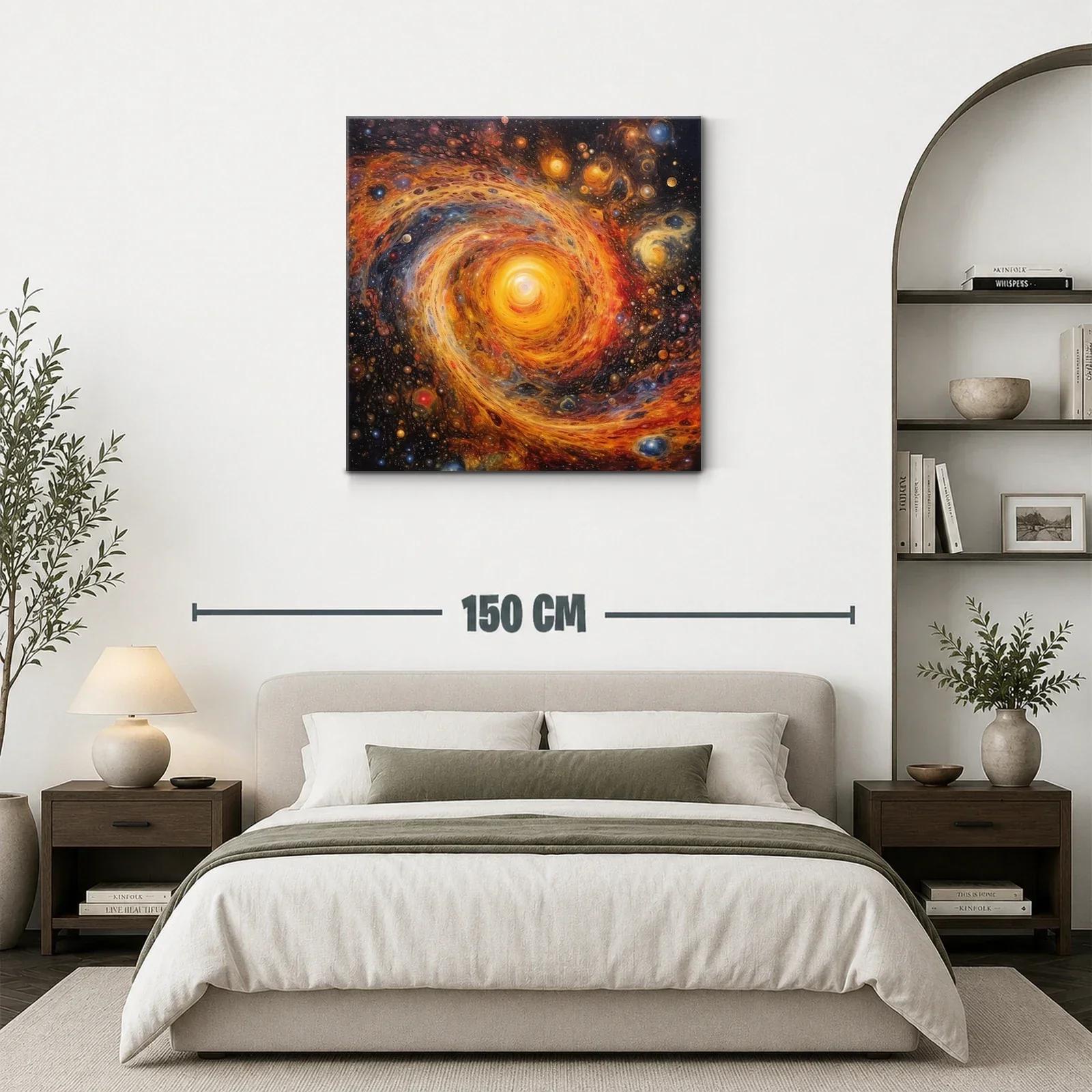 Cuadro con espiral cósmica de vibrantes tonos cálidos y fríos — miniatura 3