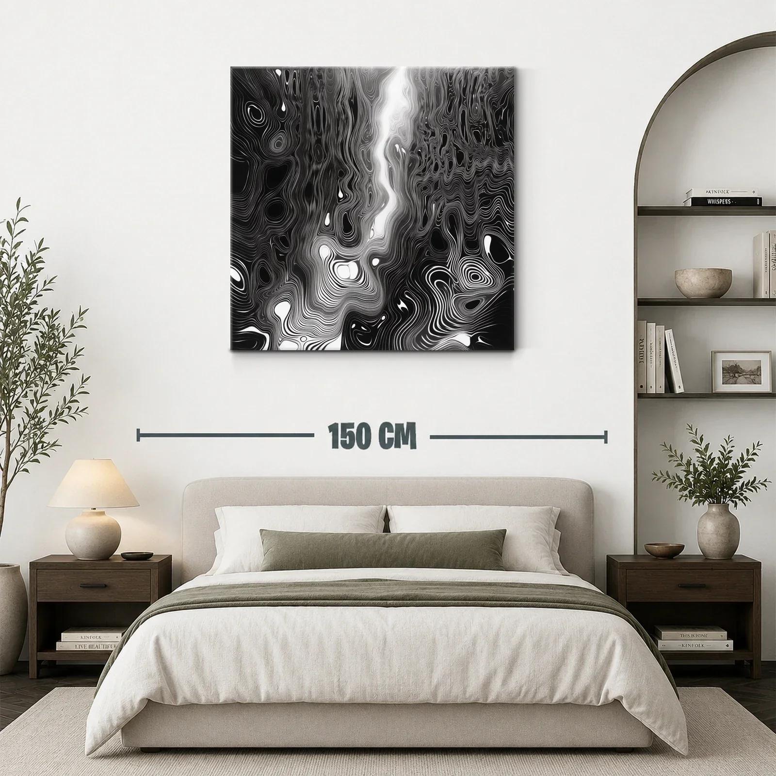 Diseño abstracto en blanco y negro con líneas onduladas — miniatura 3