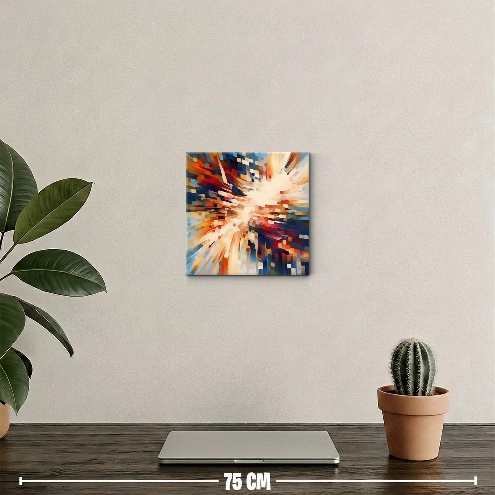 Cuadro abstracto con explosión de color vibrante y movimiento — miniatura 2