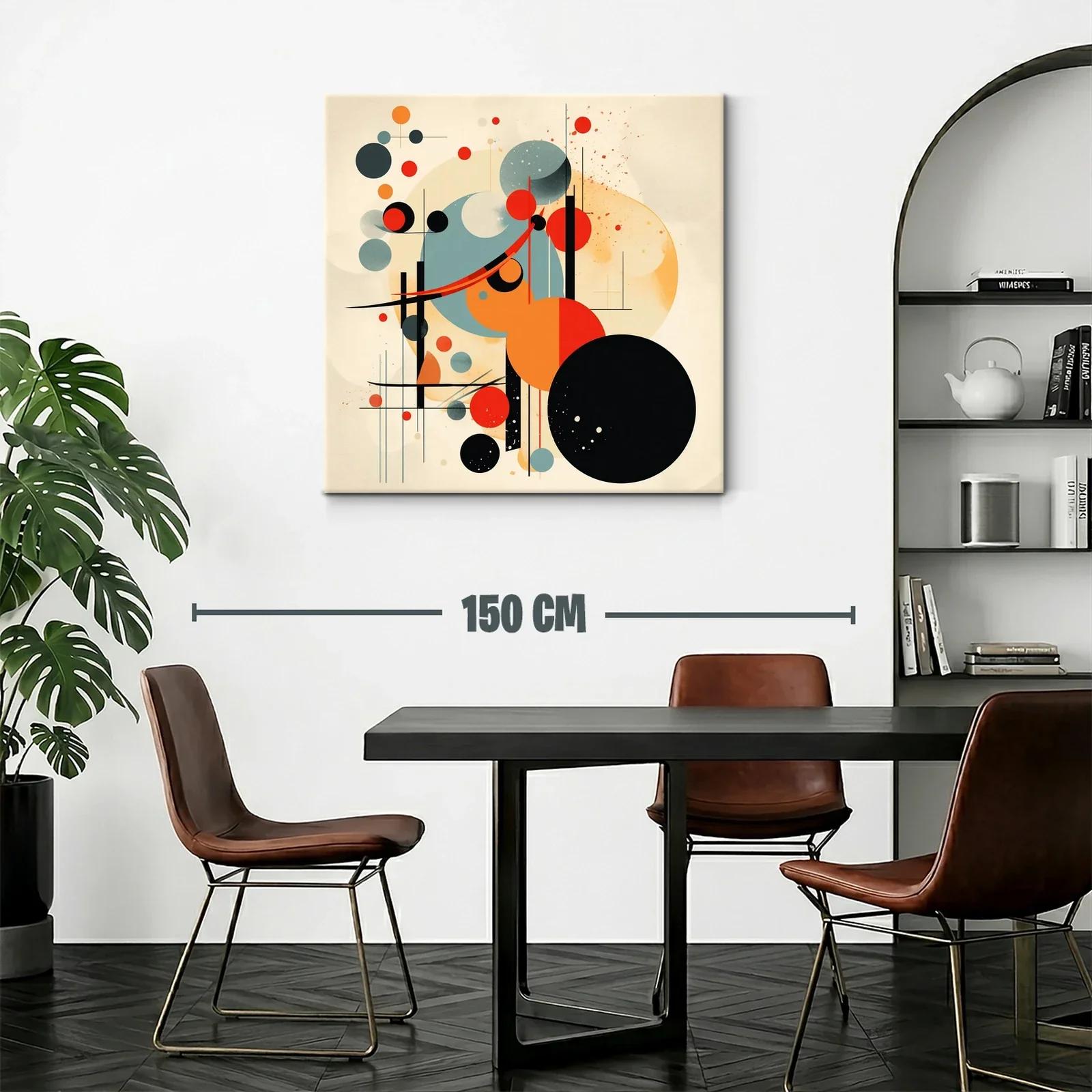 Composición abstracta con círculos naranjas y negros impactantes — miniatura 2