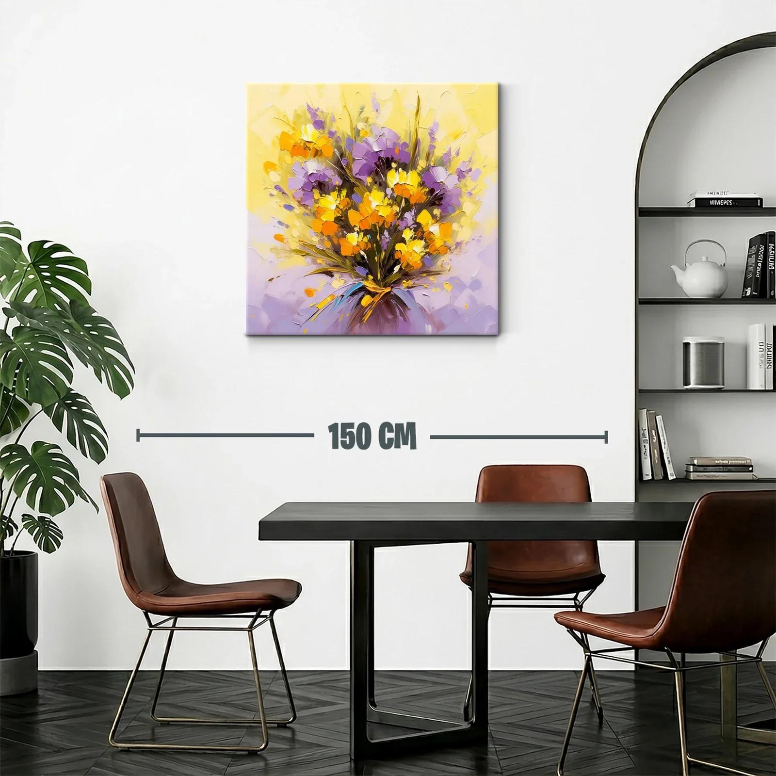 Ramo vibrante con flores púrpuras y amarillas — miniatura 2