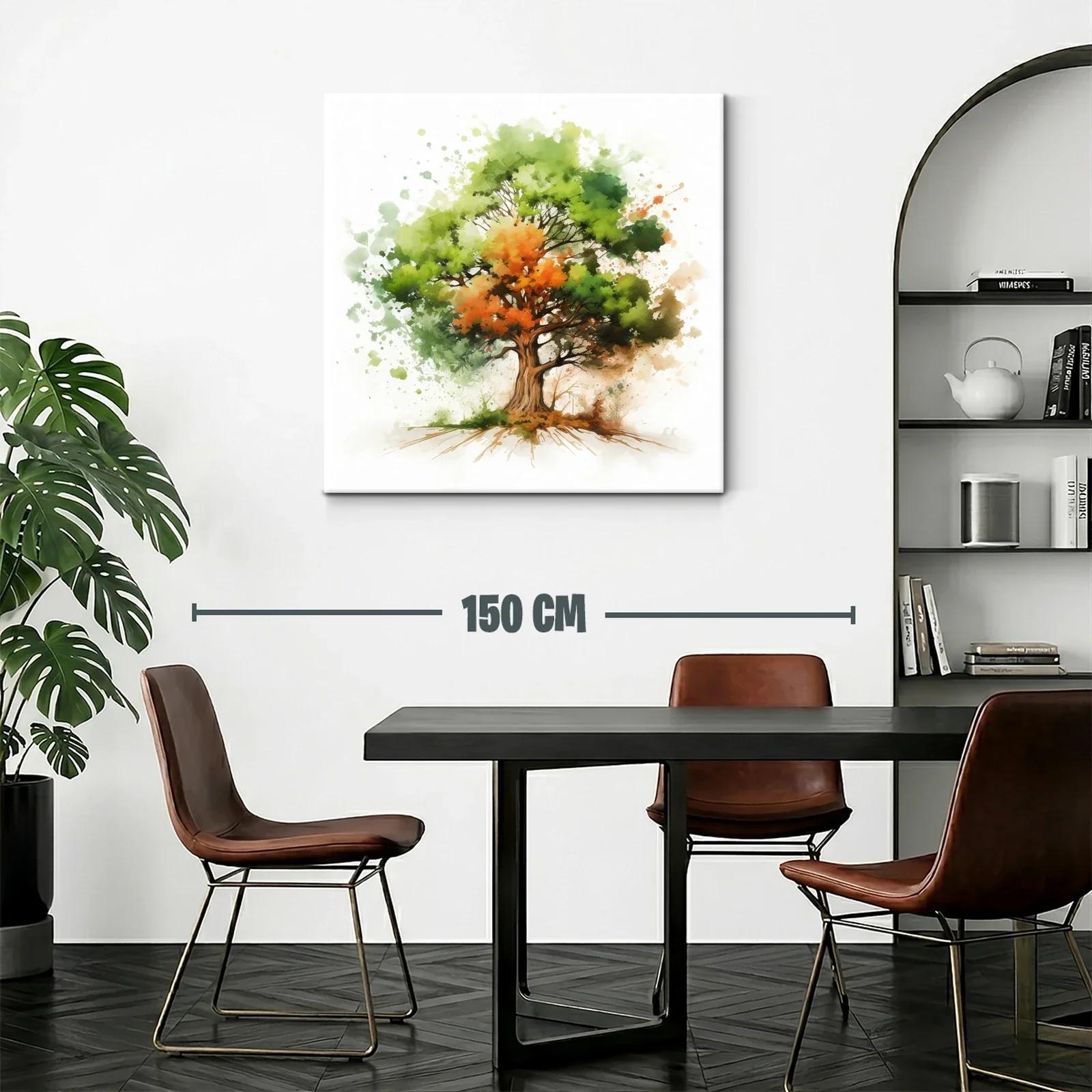 Árbol vibrante con tonos verdes y naranjas llenos de vida — miniatura 2