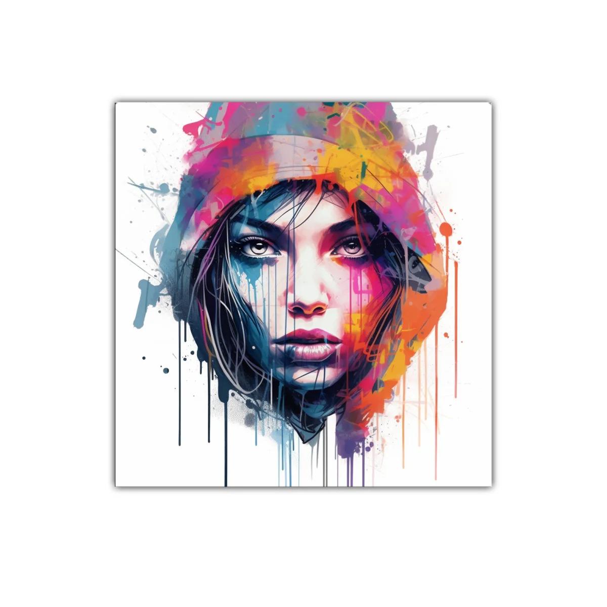 Retrato femenino vibrante en colores intensos y expresivos — imagen principal