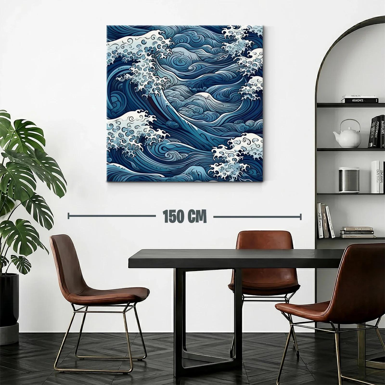 Olas en movimiento con tonos azules y blancos marinos — miniatura 2