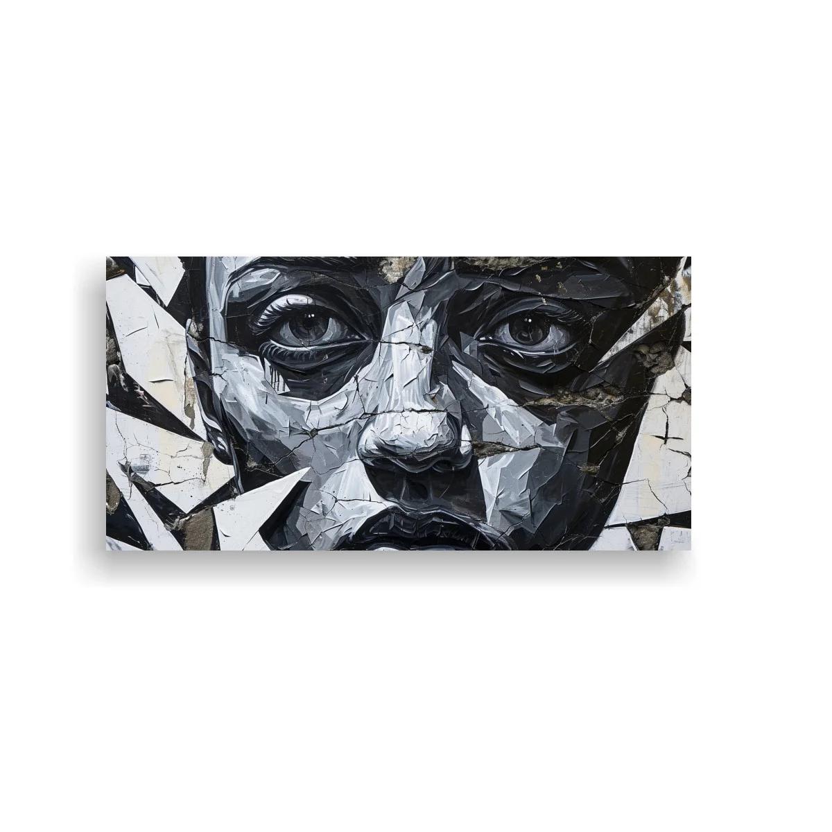 Cuadro rostro de mujer en fragmentos geométricos — imagen principal