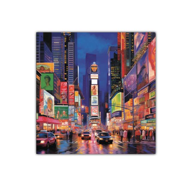 Atractiva escena urbana nocturna con luces vibrantes