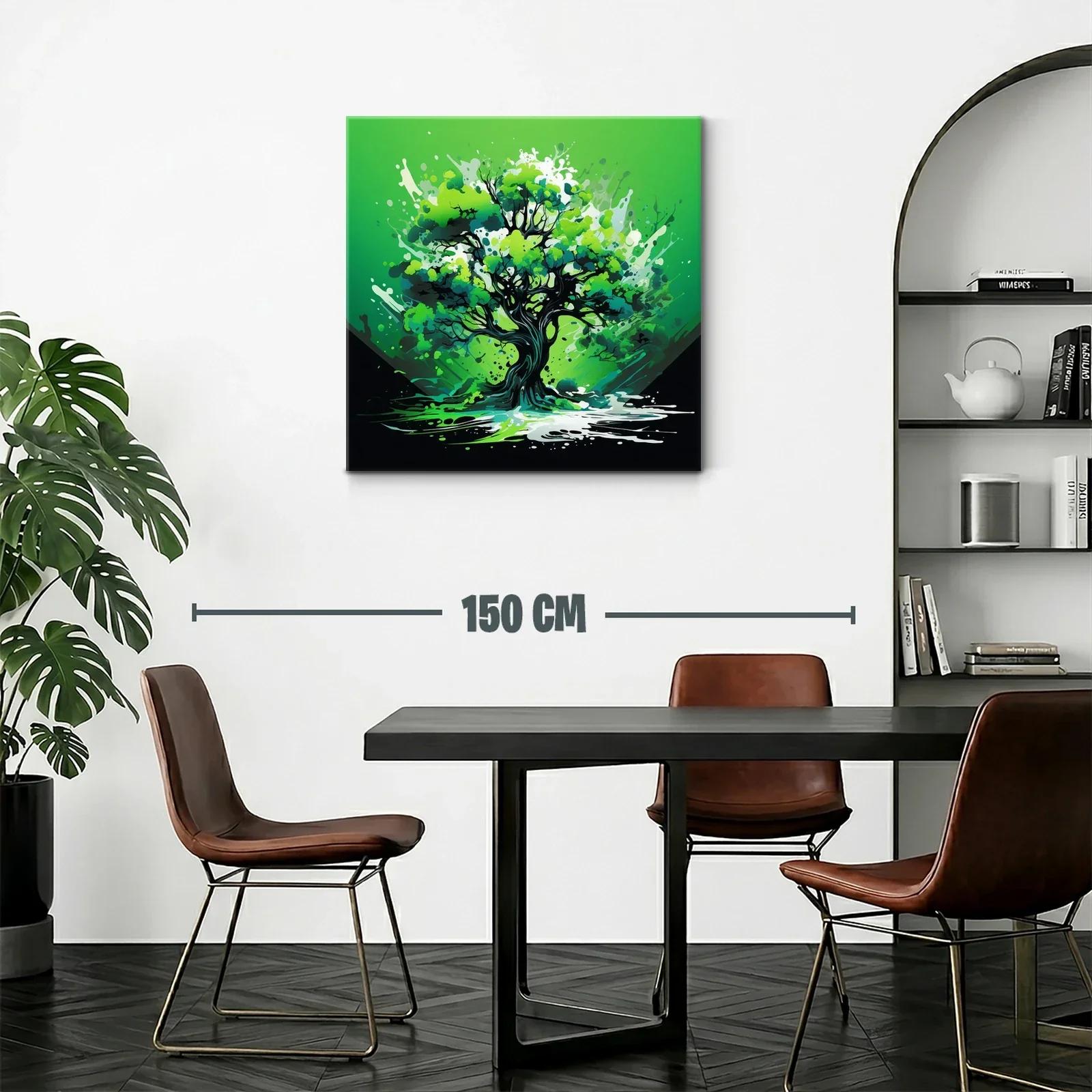 Árbol vibrante con explosión de verdes y energía dinámica — miniatura 2