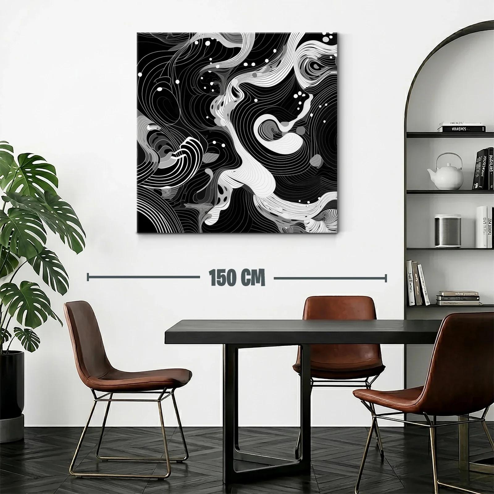 Composición abstracta en blanco y negro dinámica y sofisticada — miniatura 2