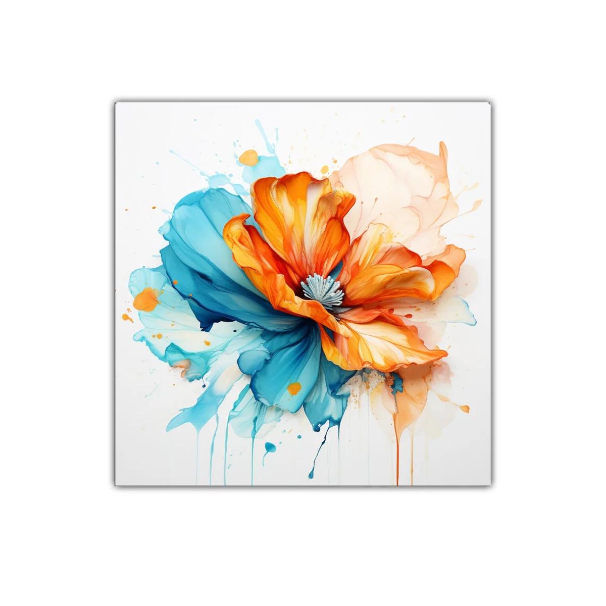 Flor abstracta vibrante con tonos cálidos y fríos en armonía — imagen principal