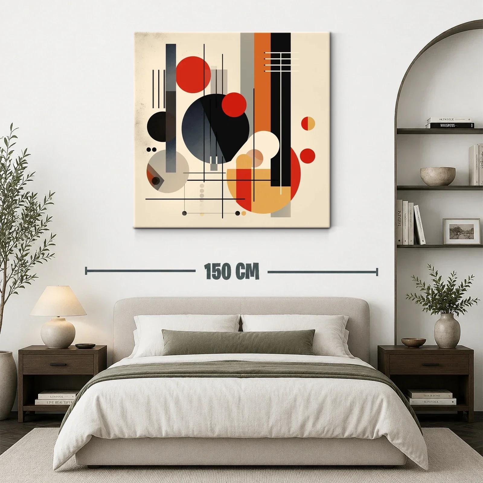Composición abstracta con formas geométricas en tonos cálidos y negros — miniatura 3