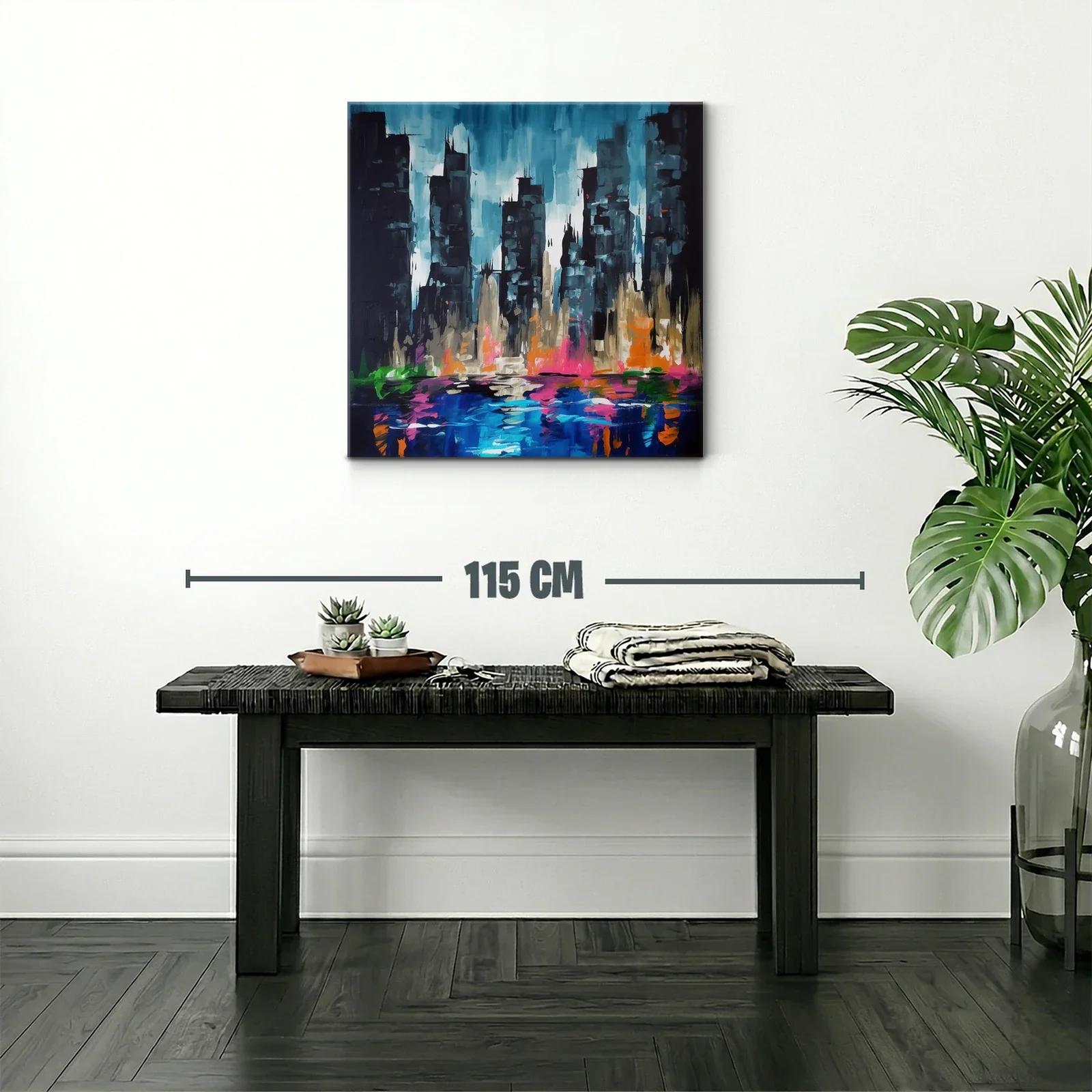 Ciudad nocturna con reflejos vibrantes y luz dinámica — miniatura 2