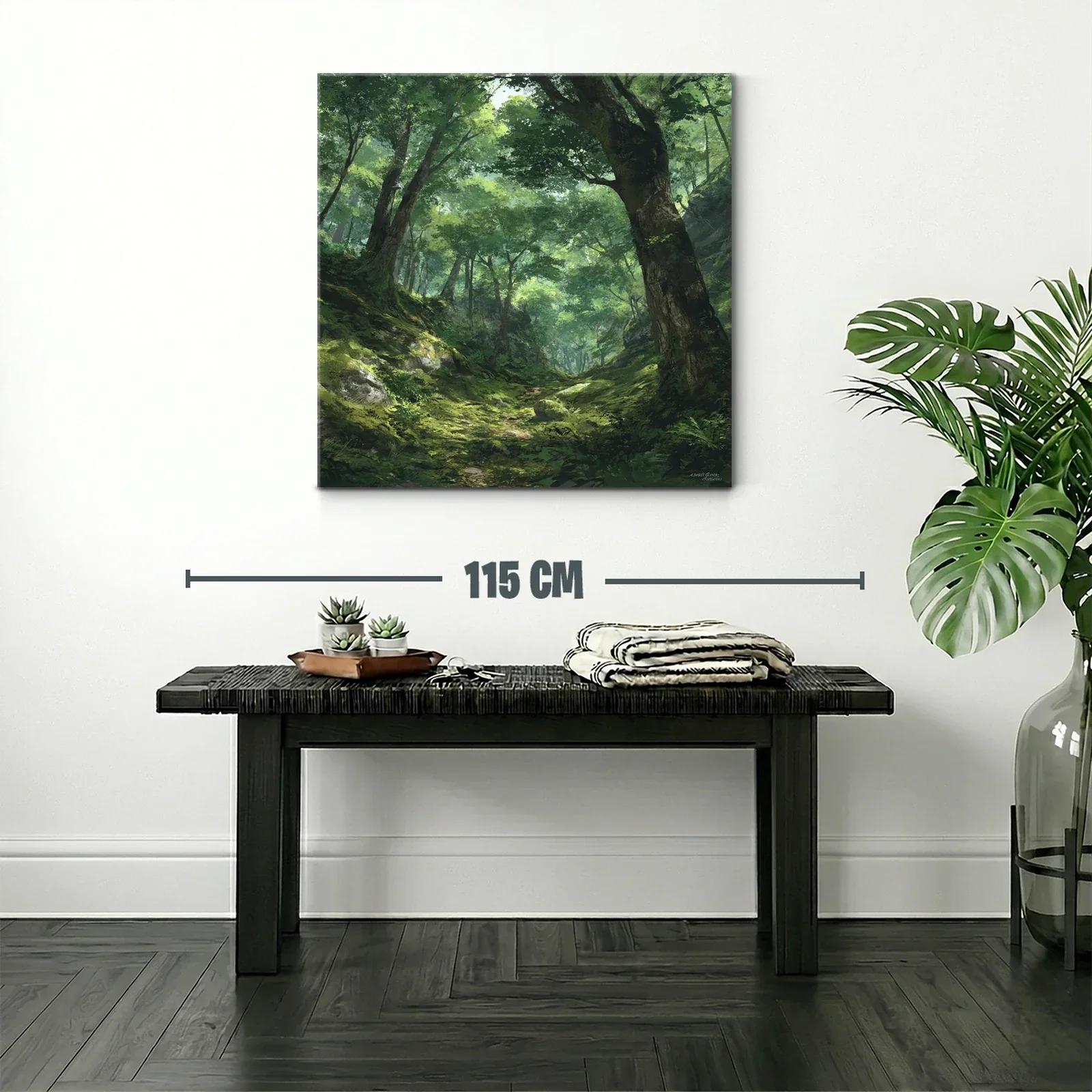 Bosque frondoso con luz natural y verdes intensos — miniatura 2