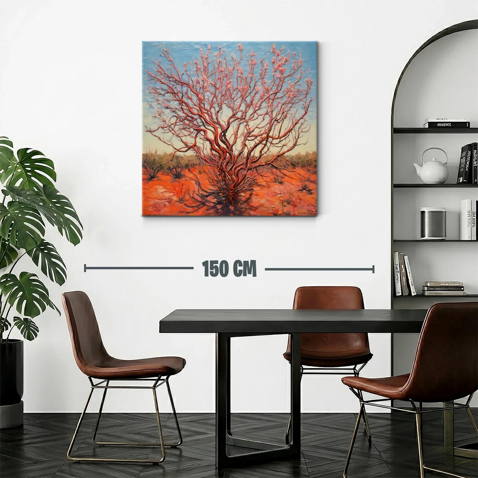 Árbol florido en paisaje desértico al atardecer — miniatura 2