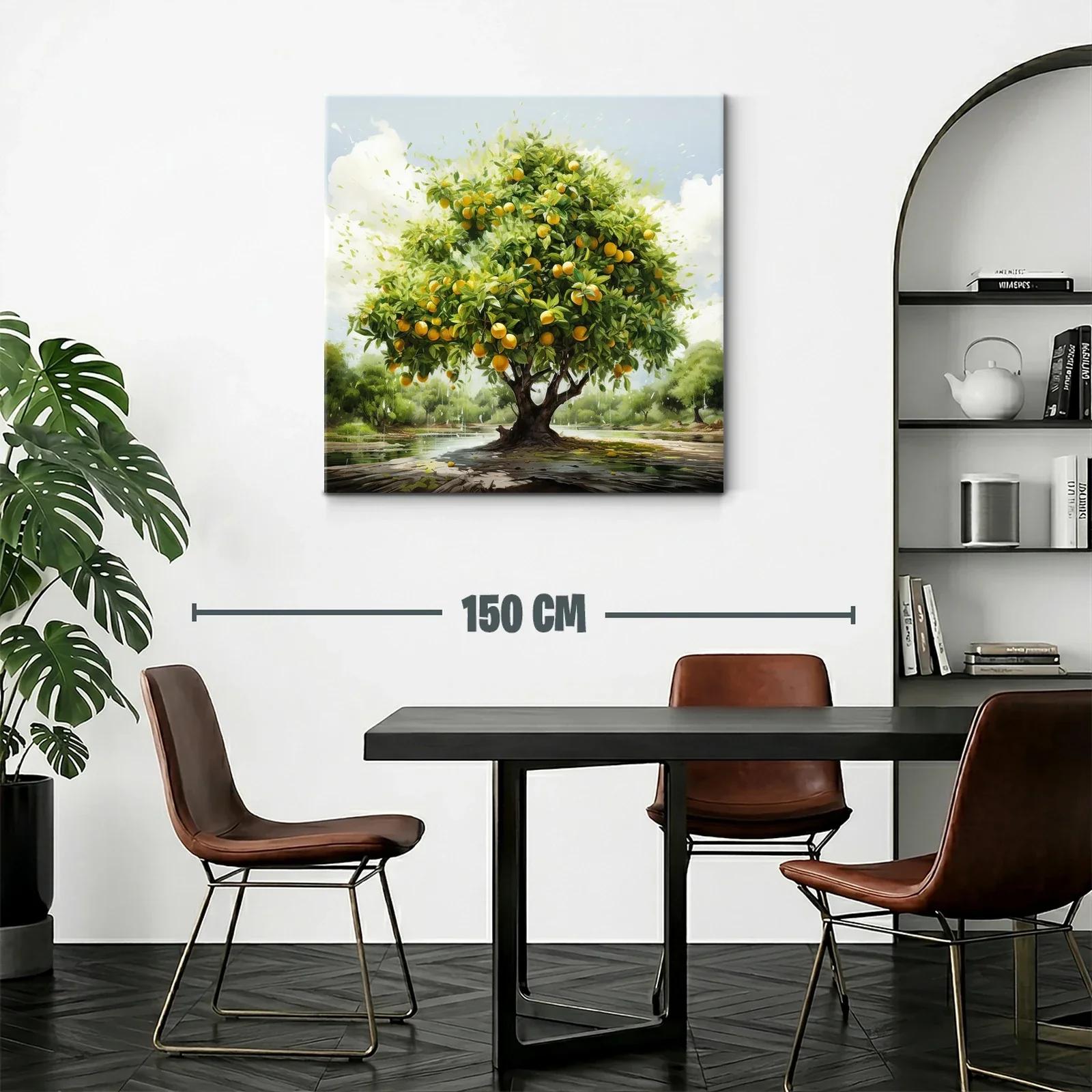 Árbol de naranjas vibrante con paisaje natural sereno — miniatura 2
