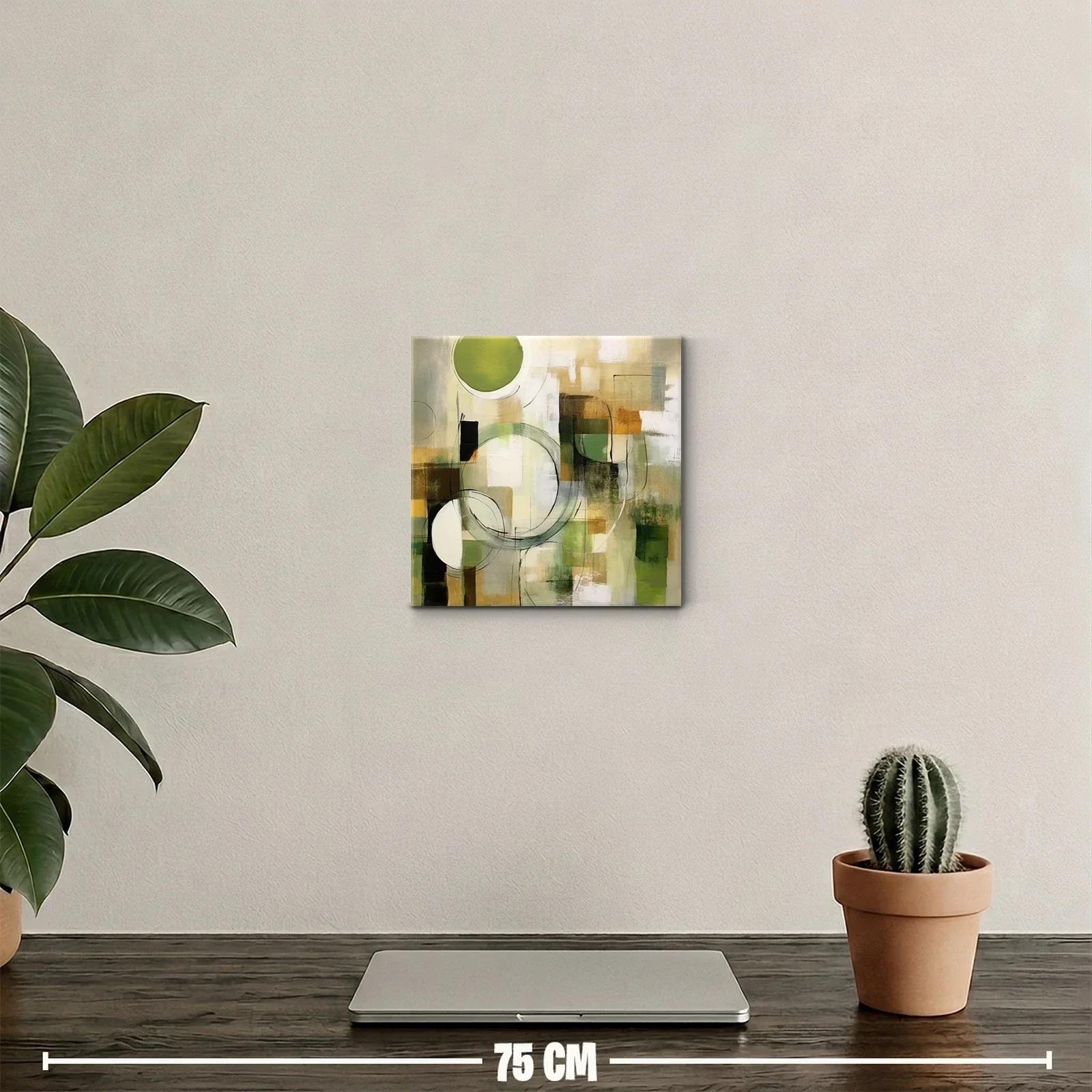 Composición abstracta con círculos y tonos verdes — miniatura 2