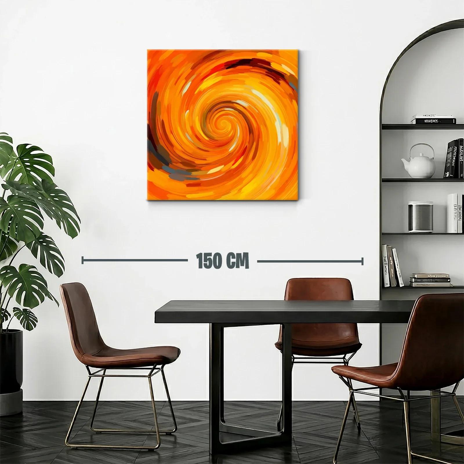 Cuadro abstracto en espiral con tonos cálidos vibrantes — miniatura 2