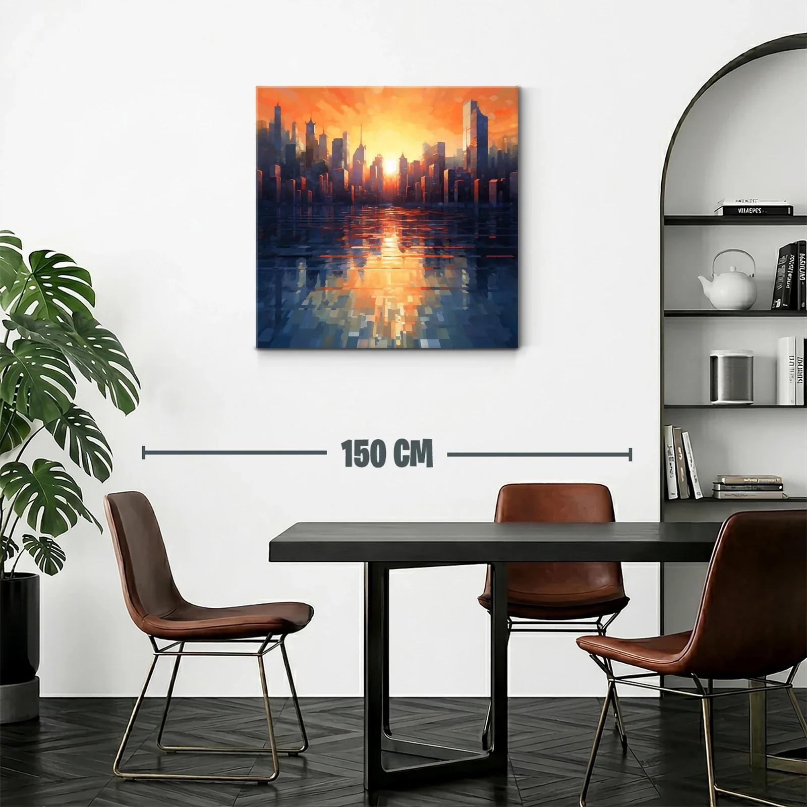 Atardecer vibrante en la silueta de la ciudad moderna — miniatura 2