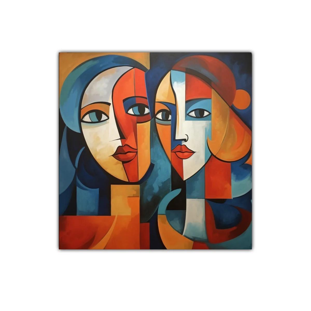 Retratos abstractos con vibrantes tonos cálidos y fríos