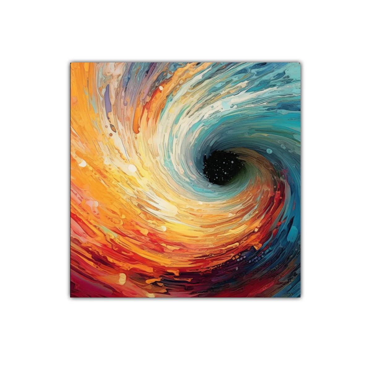 Cuadro abstracto remolino de colores vibrantes y dinámicos