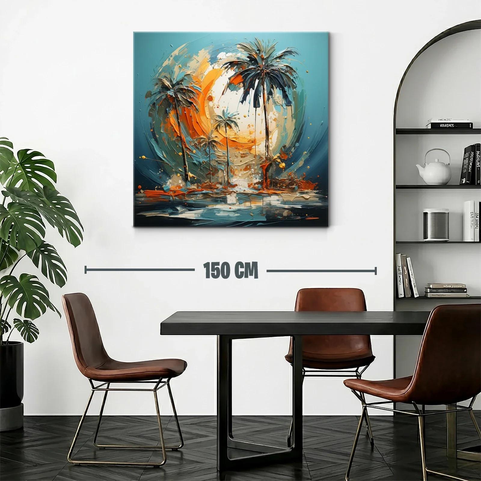 Palmeras vibrantes al atardecer en paisaje tropical — miniatura 2