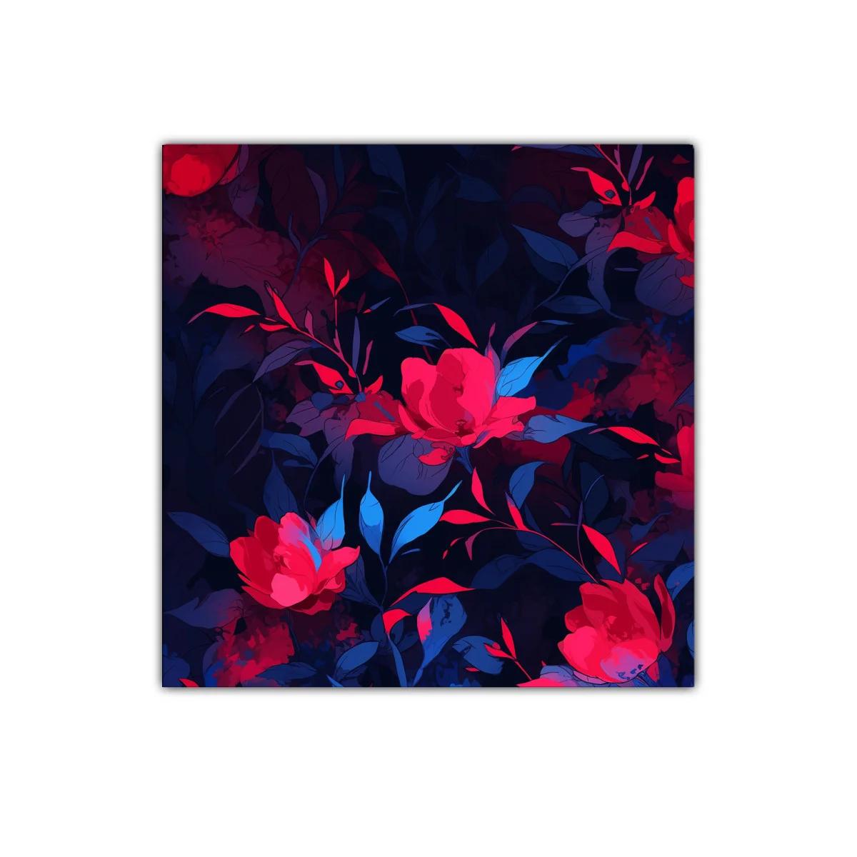 Flores vibrantes en tonos rojo y azul oscuro para decorar — imagen principal