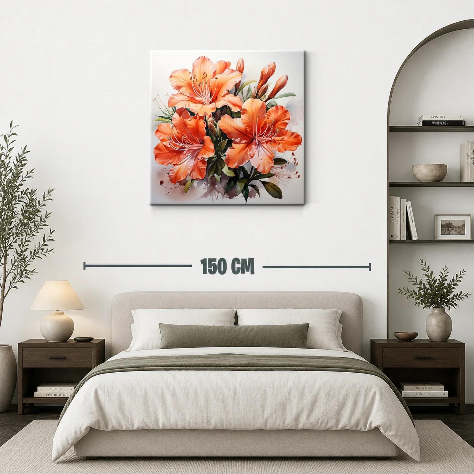 Impactante cuadro de flores naranja brillante — miniatura 3