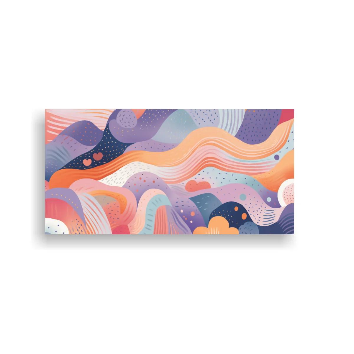 Cuadro ondas abstractas con capas superpuestas